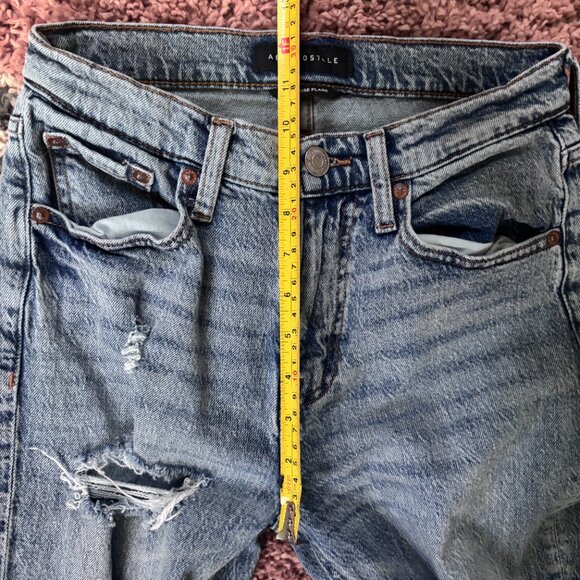 Aeropostale High-Rise Flare Leg Distressed Jeans Women's Size 4R Denim 5 Pocket - Picture 8 of 10